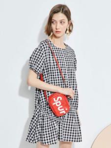 2019欧炫尔女装夏款格子裙