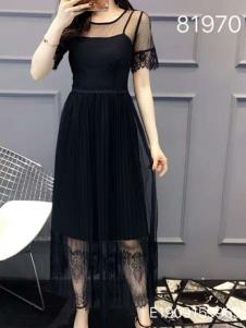 雨珊女装黑色性感纱裙